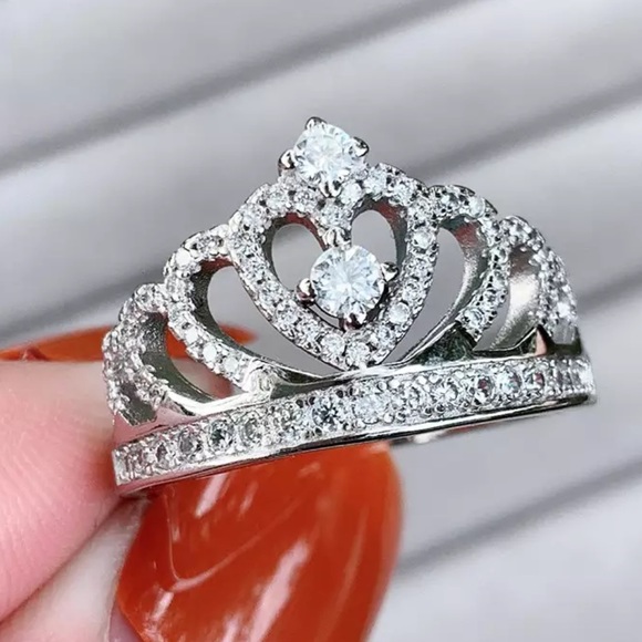STERLING SILVER CROWN 👑 RING - Picture 2 of 5